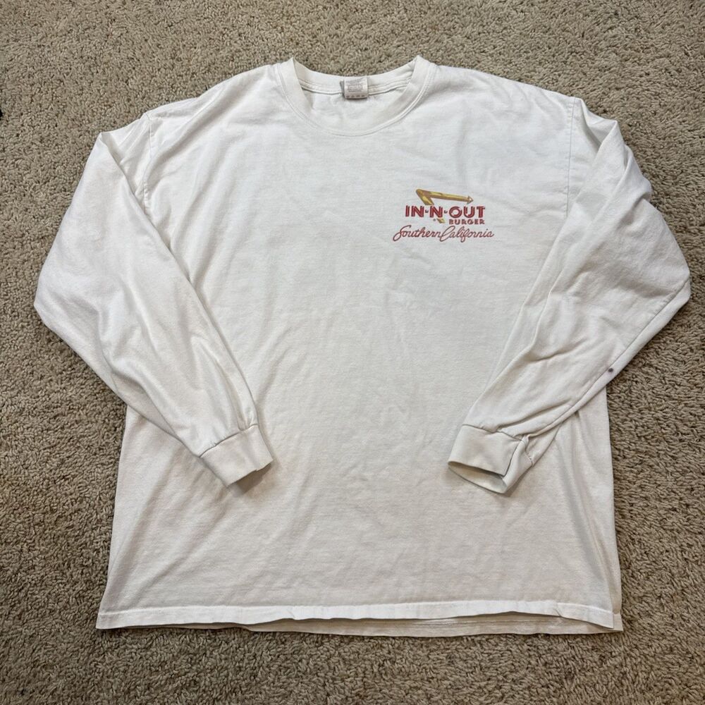 In N Out Burger Mens XL Long Sleeve T-shirt California USA fast food chain